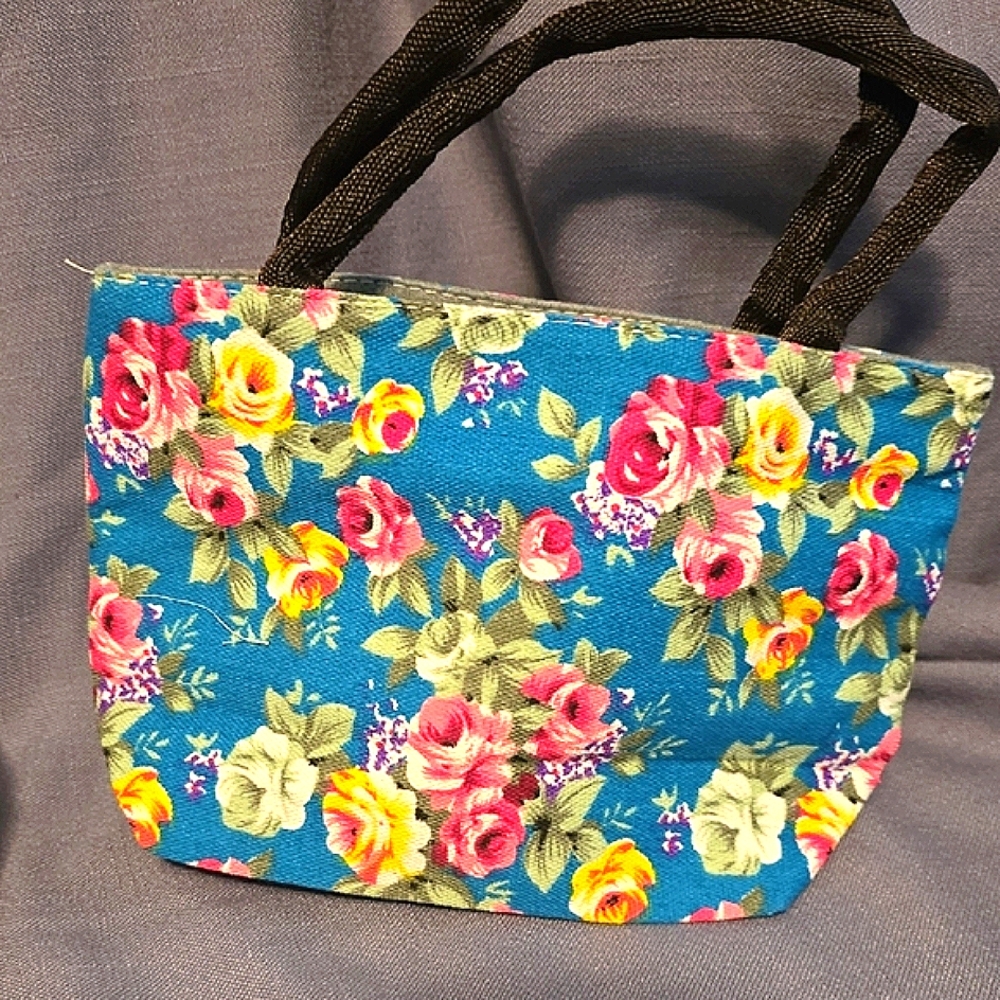 Floral Blue Tote Bag